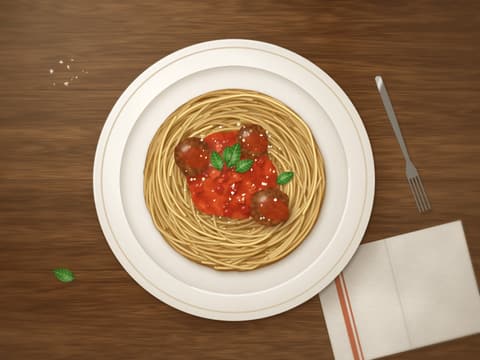 Spaghetti and meatballs